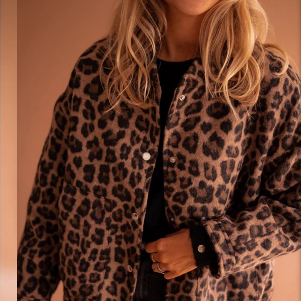 Leopard Print Bomber Jacket with tag - Easy Clothes